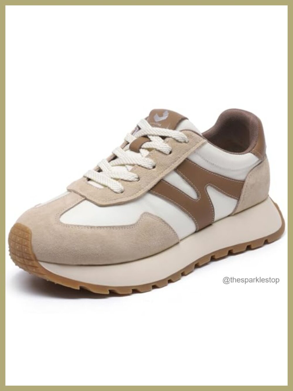 Breathable Leather Suede Platform Sneakers for Women Walking Tennis Casual